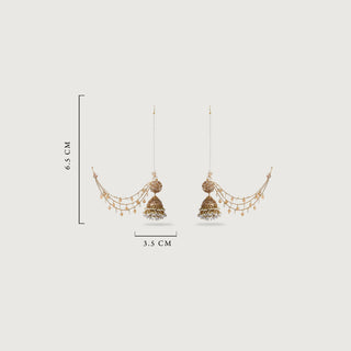 Yusra Earring & Tikka Set Champagne