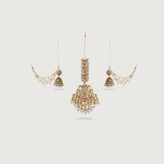 Yusra Earring & Tikka Set Champagne