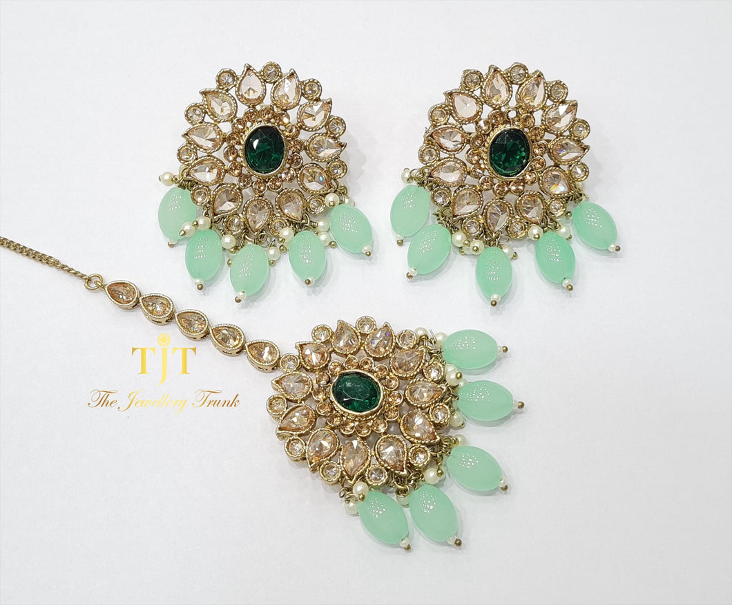 Amria champagne, mint & green