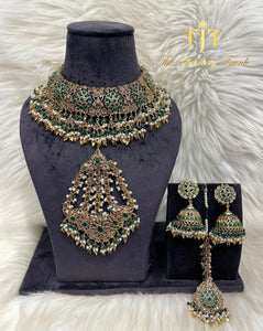 Naveena - Emerald Green with Jhumar