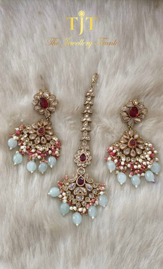 Alina-Maroon and Light Blue