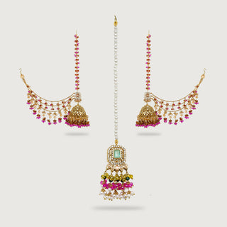 MAHNAAZ EARRINGS AND TIKKA