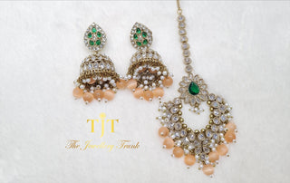 Rajiya Gold with Silver, Peach and Green