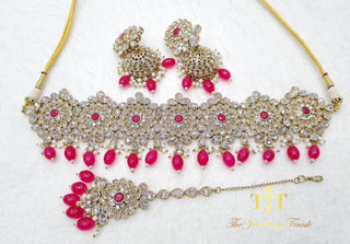 Keyuri Pink and Clear stones