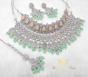 Sweta Silver with Peach and Mint