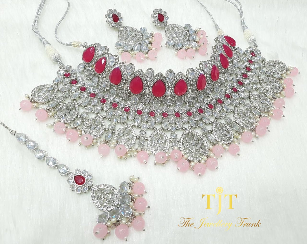 Sweta Silver with Ruby and Pink