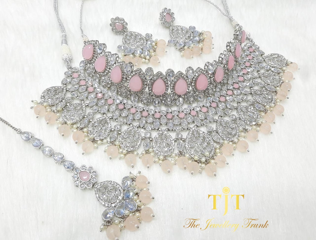 Sweta Silver with Pink and Peach