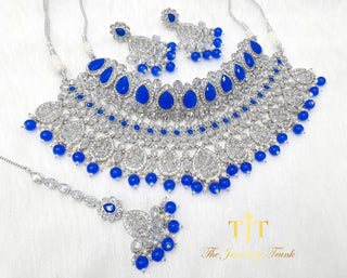 Sweta Silver and Royal Blue