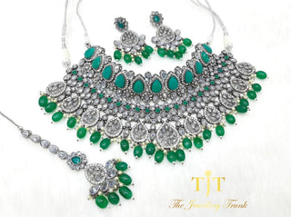Sweta Gunmetal and Emerald Green