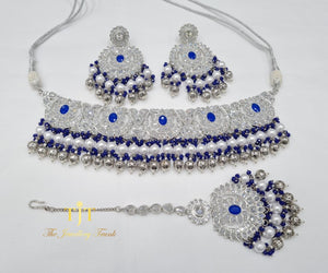 Zainab Silver and Navy Blue